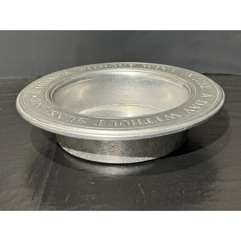 Wilton  Pewter Wine Bottle Coaster A Dinner Without Wine‎ Vintage